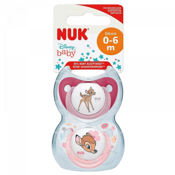 NUK SUCETTE SILICONE BAMBI 0-6M 2PCS                                                              