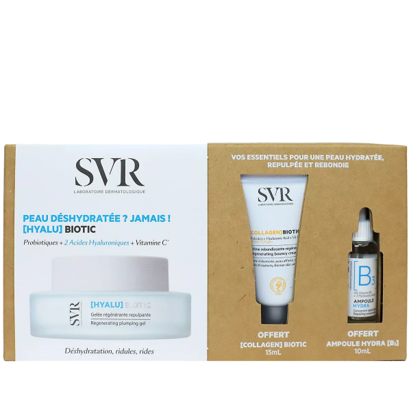 SVR COFFRET HYALU BIOTIC 50ML + COLLAGEN BIOTIC 15ML + AMPOULE B 10ML                                                                          